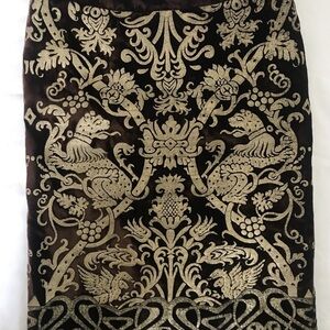 Roberto Cavalli Gold Ornate Pencil Skirt 2006